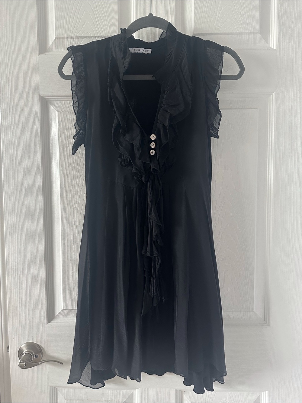 Tempo Paris Black Knit Top with Label Detail